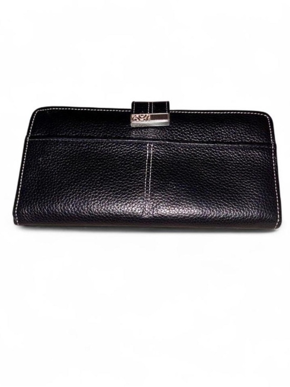 BRIGHTON Large Pocket Black Leather Wallet